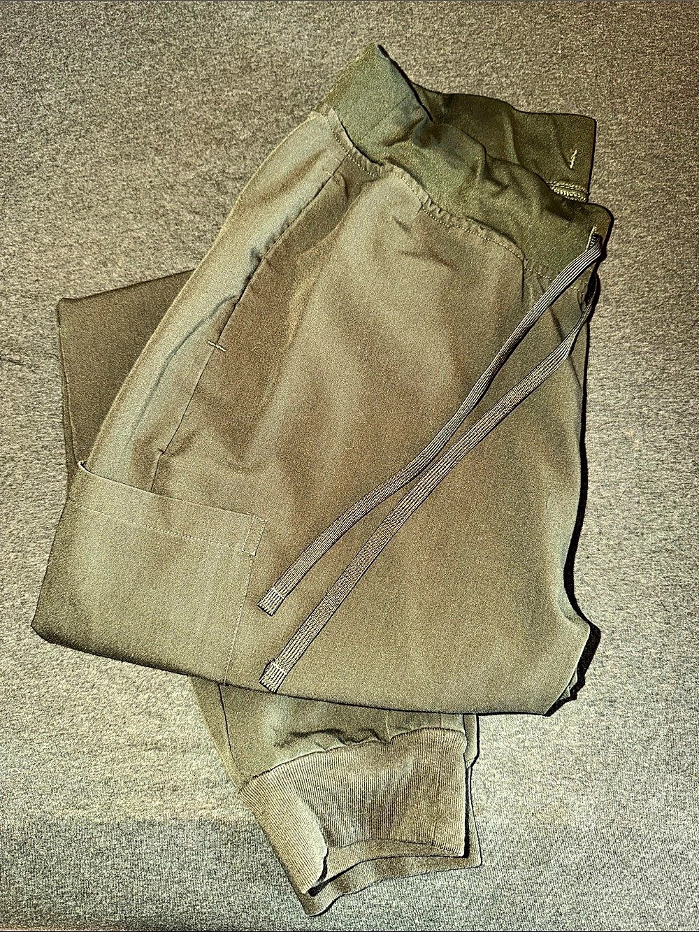 Dark green mandala scrub pants. Joggers.